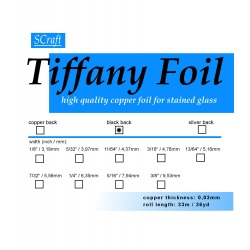 Taśma miedziana Tiffany 8mm 5/16" czarny spód