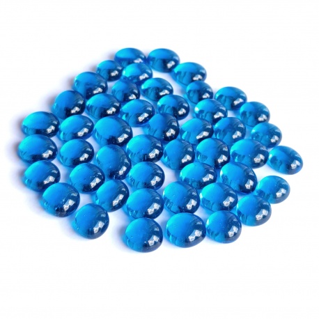 Kaboszony małe - oczka szklane 112 niebieskie, 200g