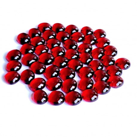 Kaboszony małe - oczka szklane 102 czerwone, 200g